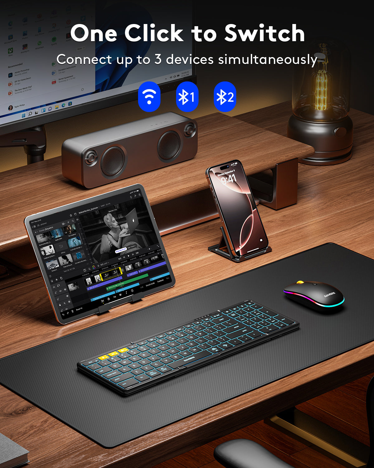 Samsers Foldable Keyboard and Mouse with Backlight - KM01X