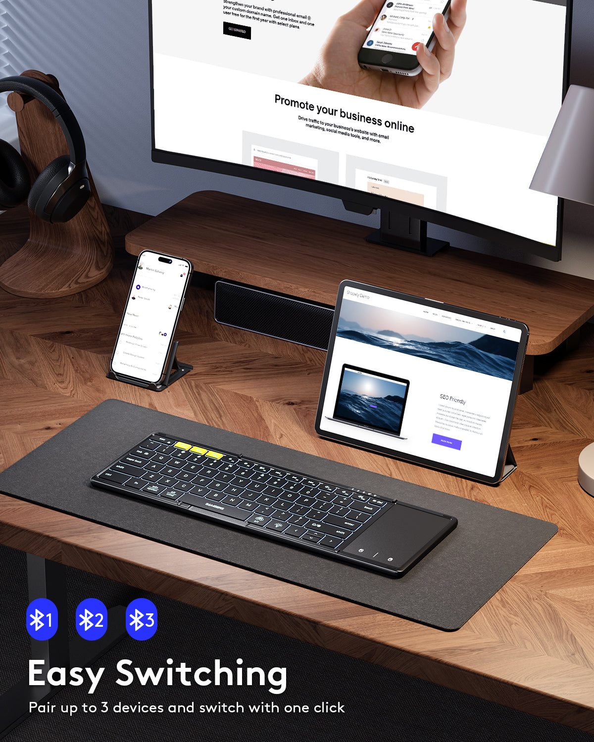 Foldable Keyboard with Touchpad with Backlight - KT06S