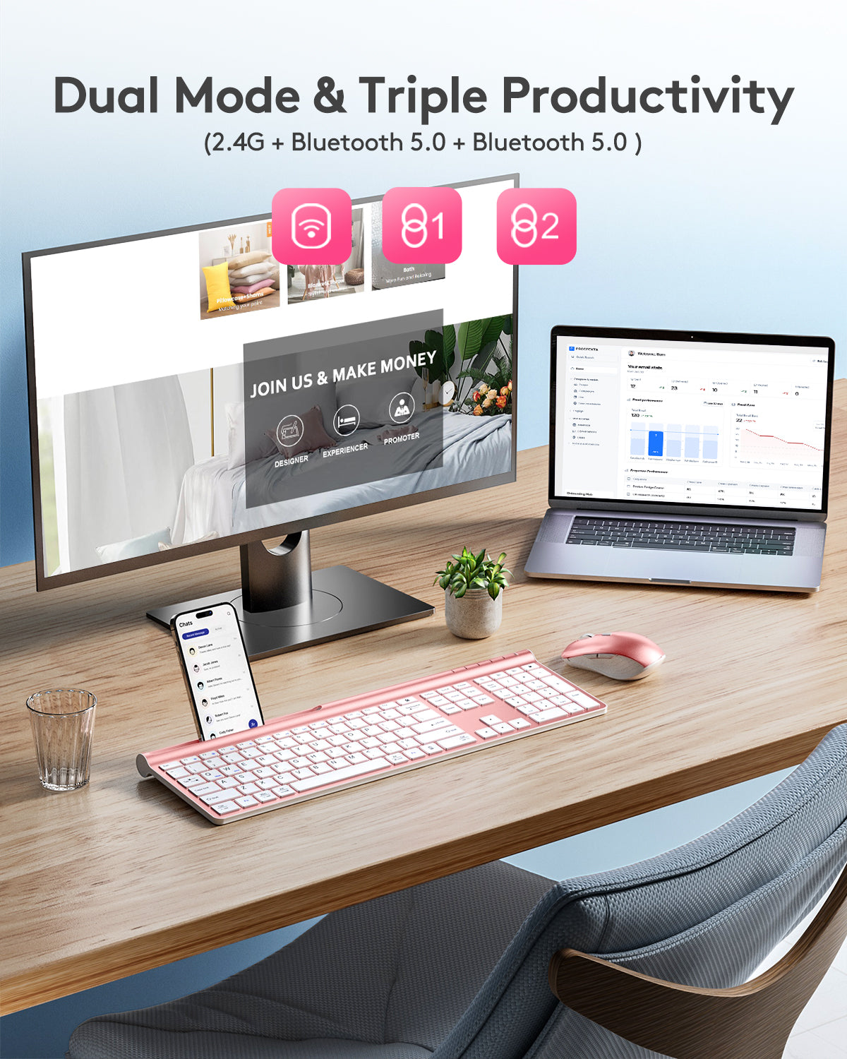Ultra Slim Silent Keyboard and Mouse Set - HD306