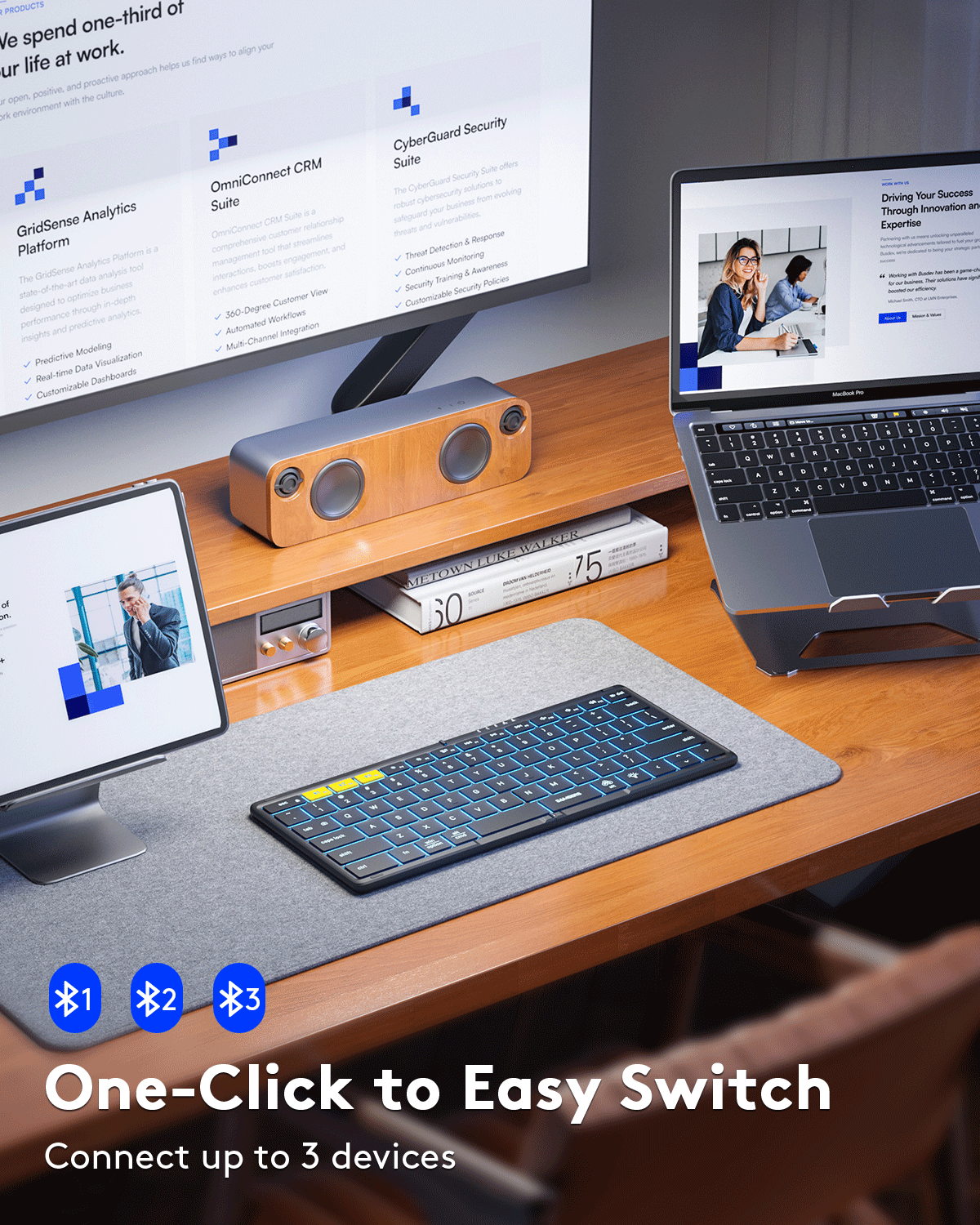 Full-Size Foldable Bluetooth Keyboard - KF08X