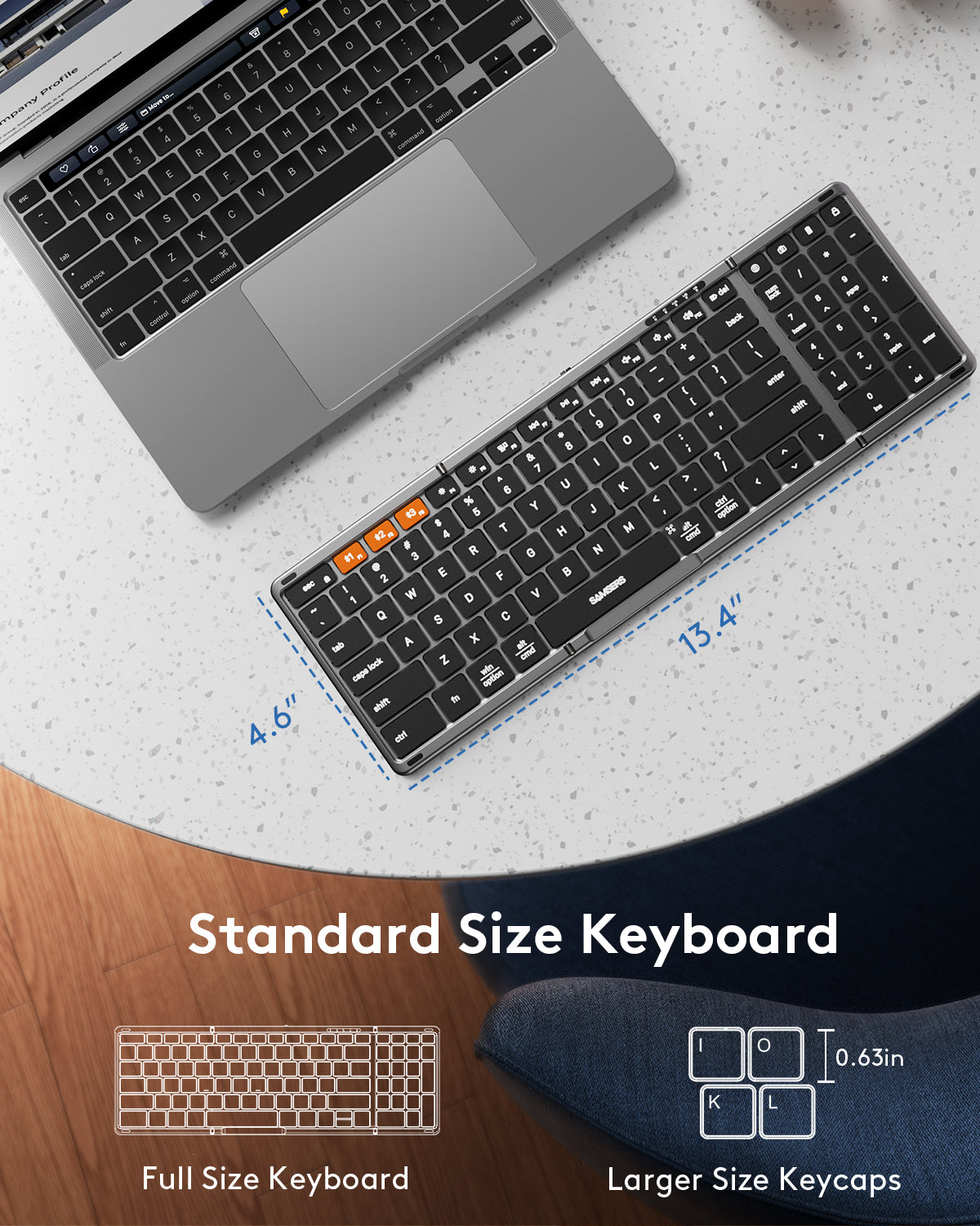 Foldable Keyboard with Numeric Keypad - KF06S