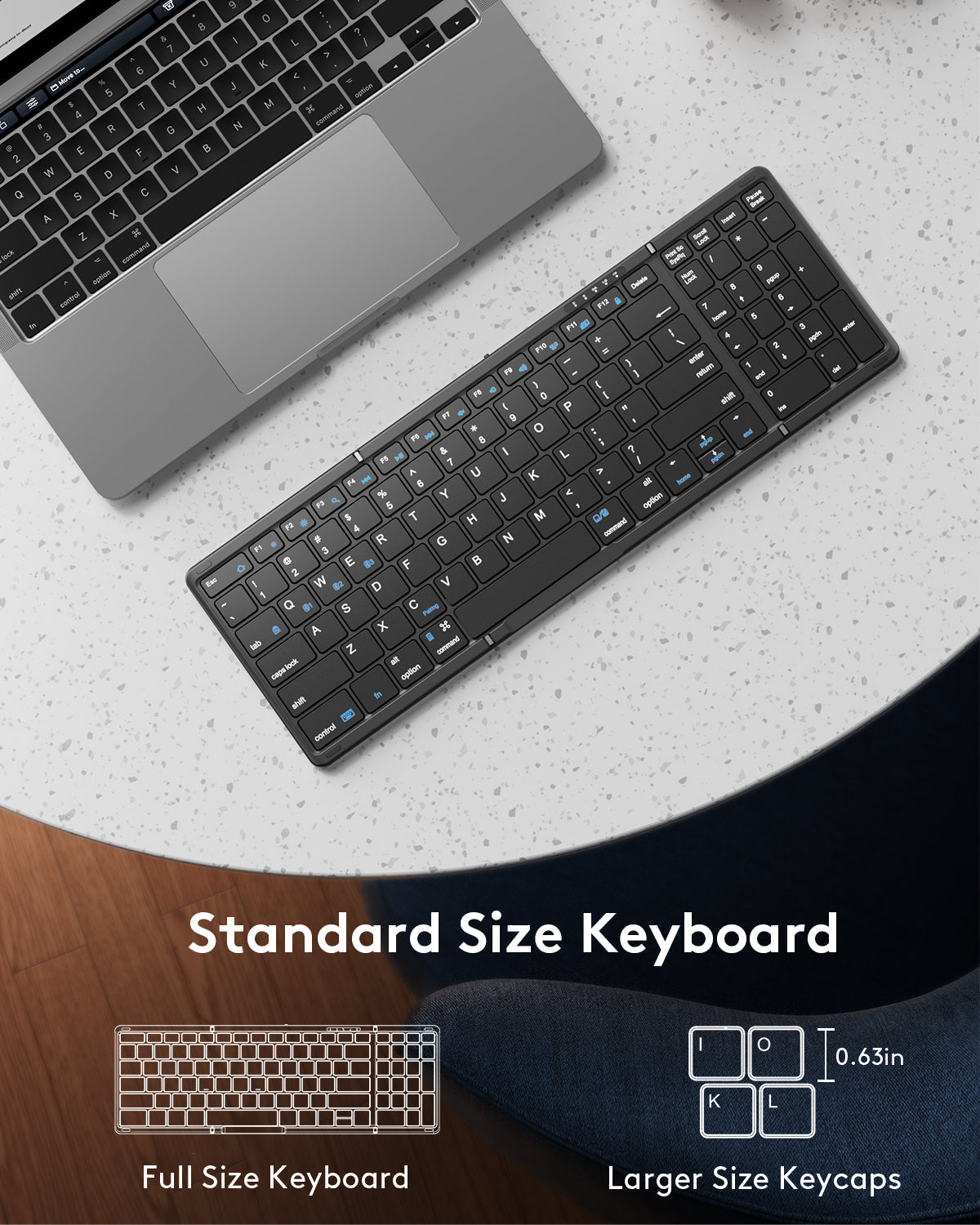 Foldable Keyboard with Numeric Keypad - KF06