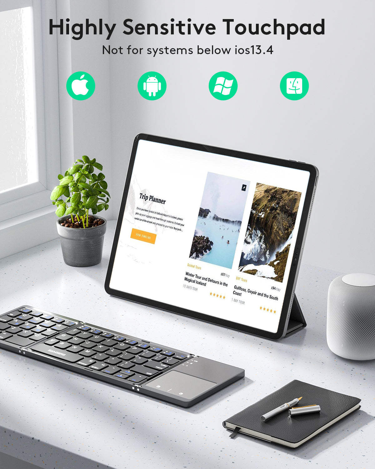 Dual Mode Folding Keyboard with Touchpad - KT03M