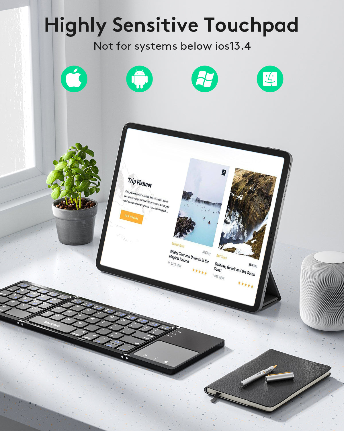 Dual Mode Folding Keyboard with Touchpad - KT03M