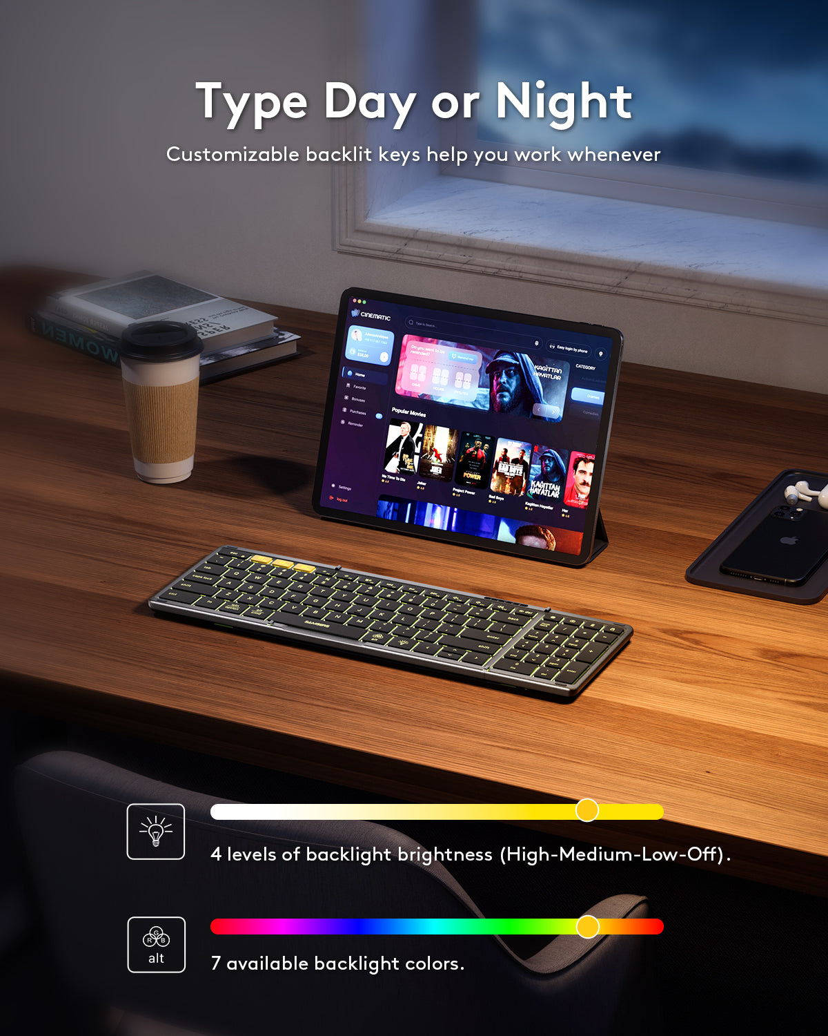 Foldable Keyboard with Keypad with Backlight - KF06X