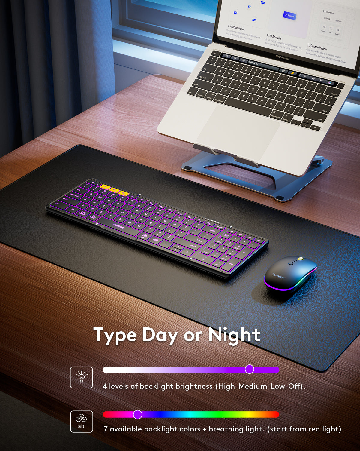 Samsers Foldable Keyboard and Mouse with Backlight - KM01X