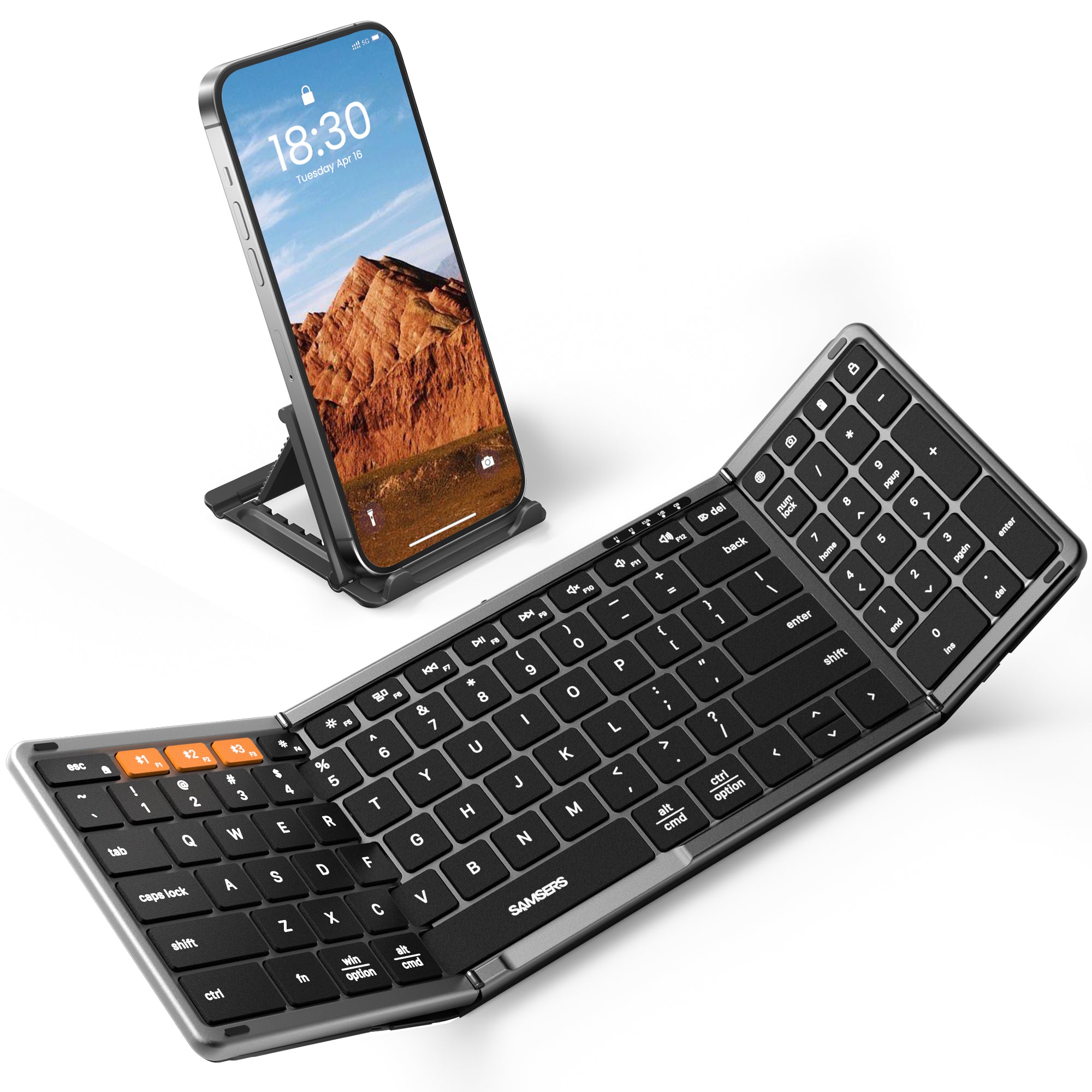 Foldable Keyboard with Numeric Keypad - KF06S