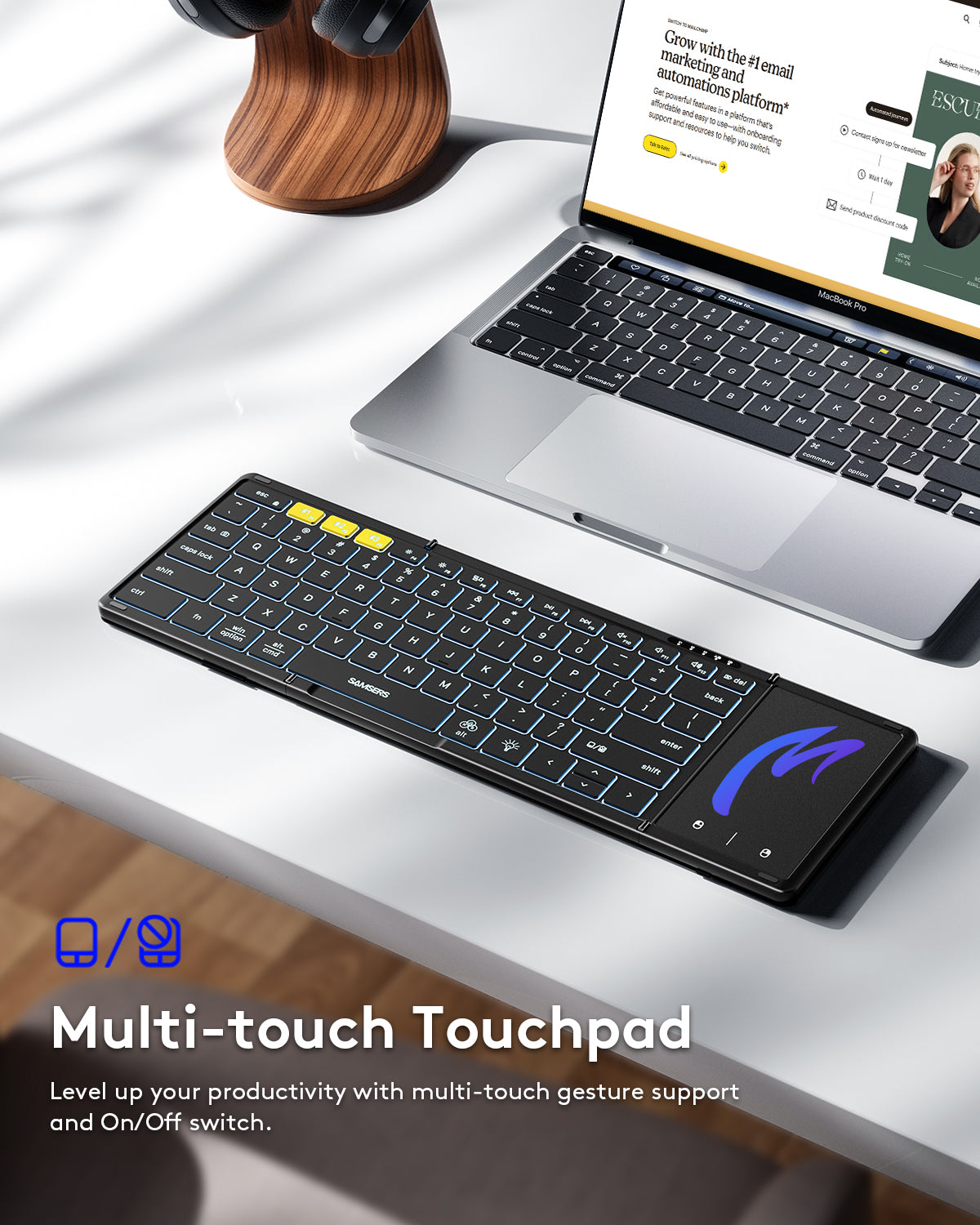 Foldable Keyboard with Touchpad with Backlight - KT06X