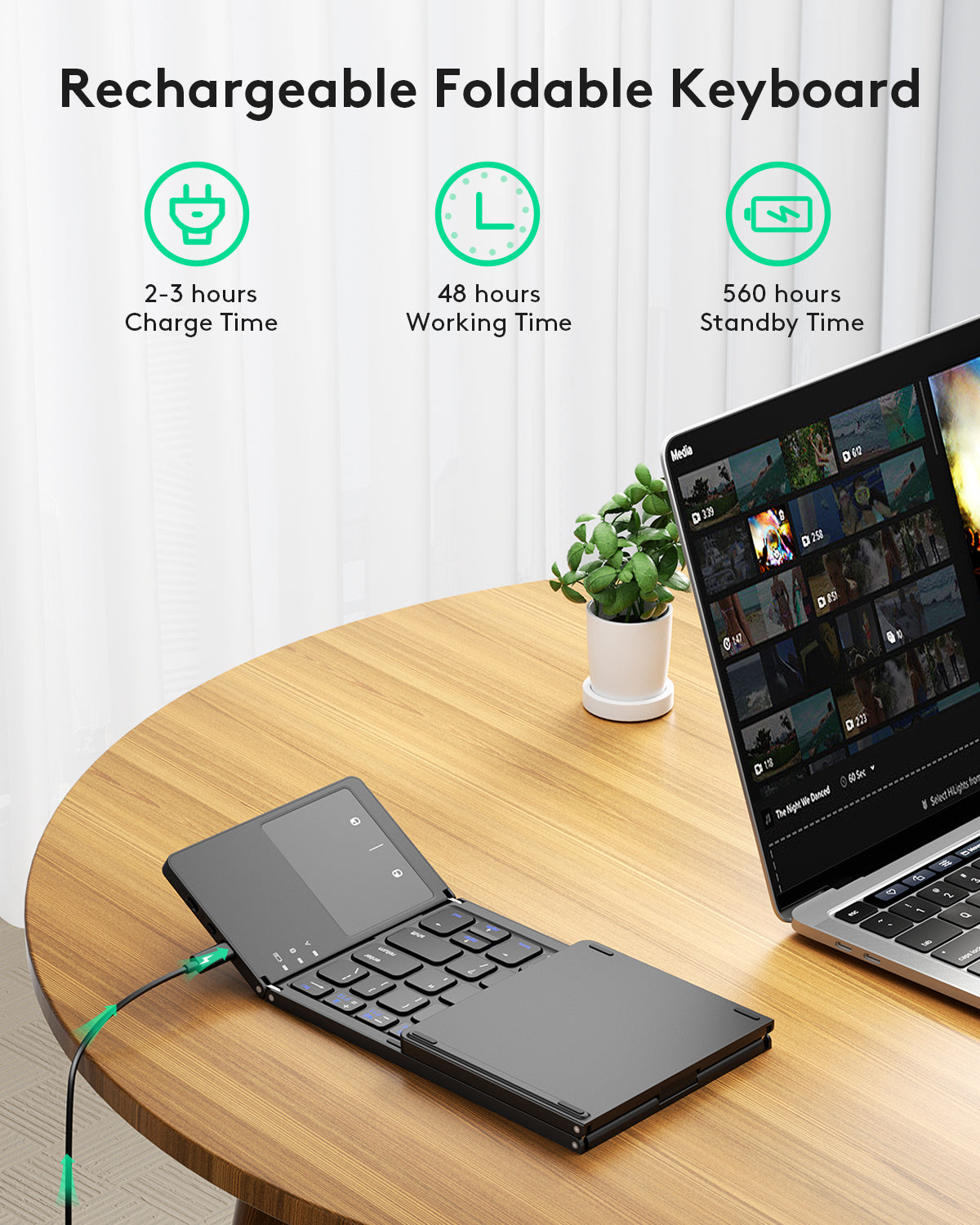 Samsers Folding Keyboard with Touchpad - KT03