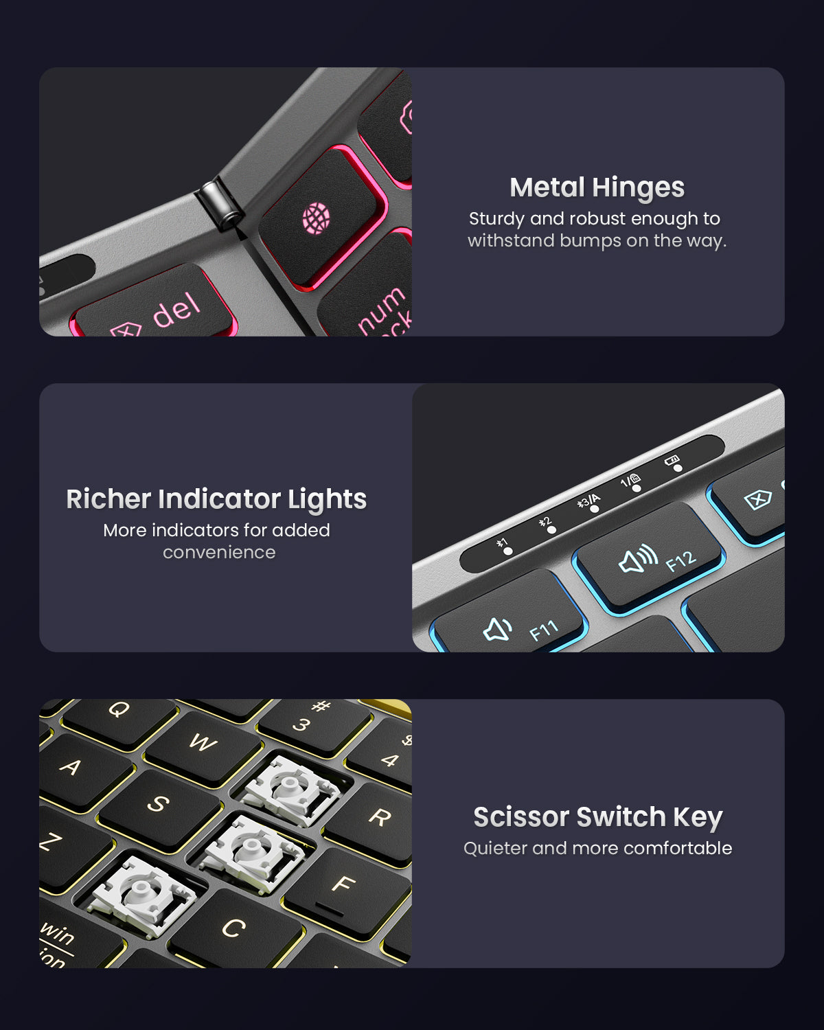 Foldable Keyboard with Keypad with Backlight - KF06S