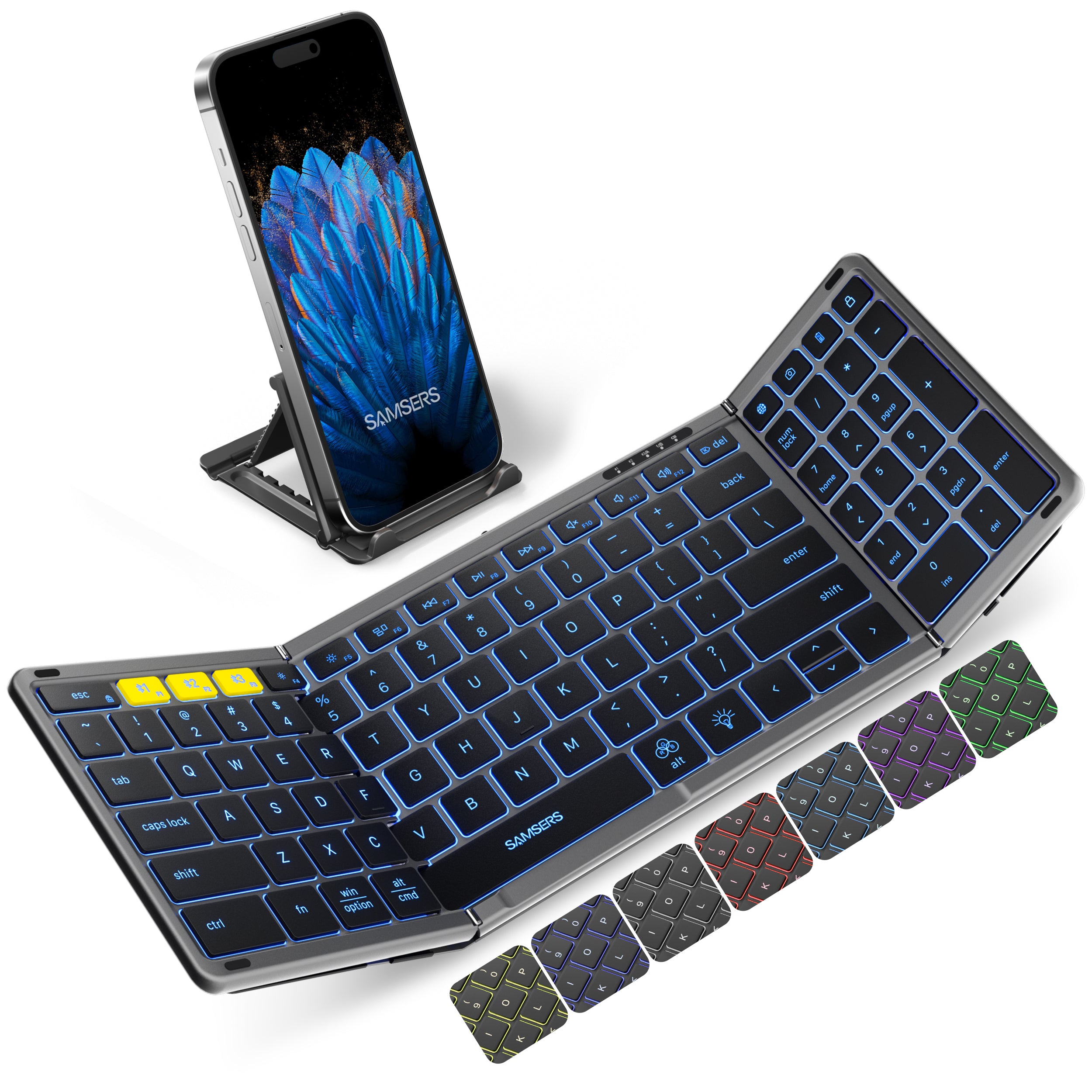 Foldable Keyboard with Keypad with Backlight - KF06X