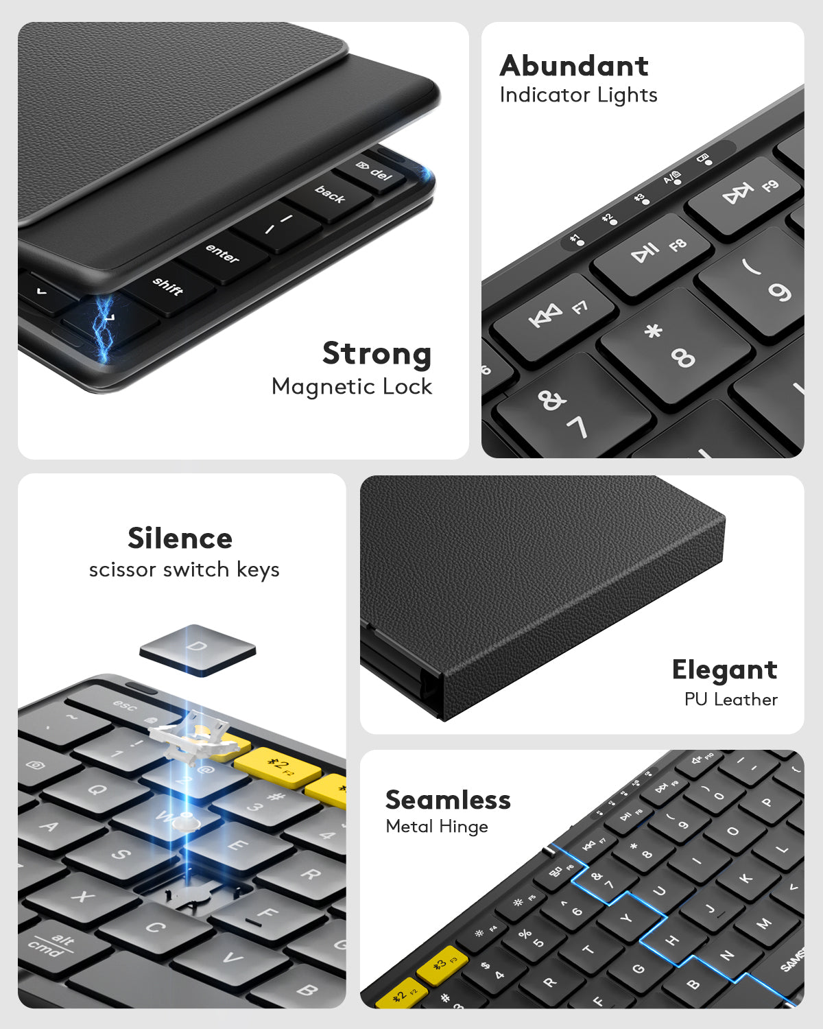 Full-Size Foldable Bluetooth Keyboard - KF08S