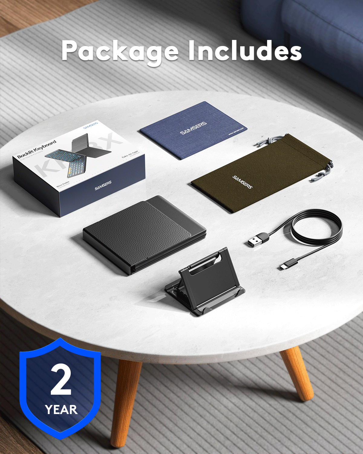 Full-Size Foldable Bluetooth Keyboard - KF08X