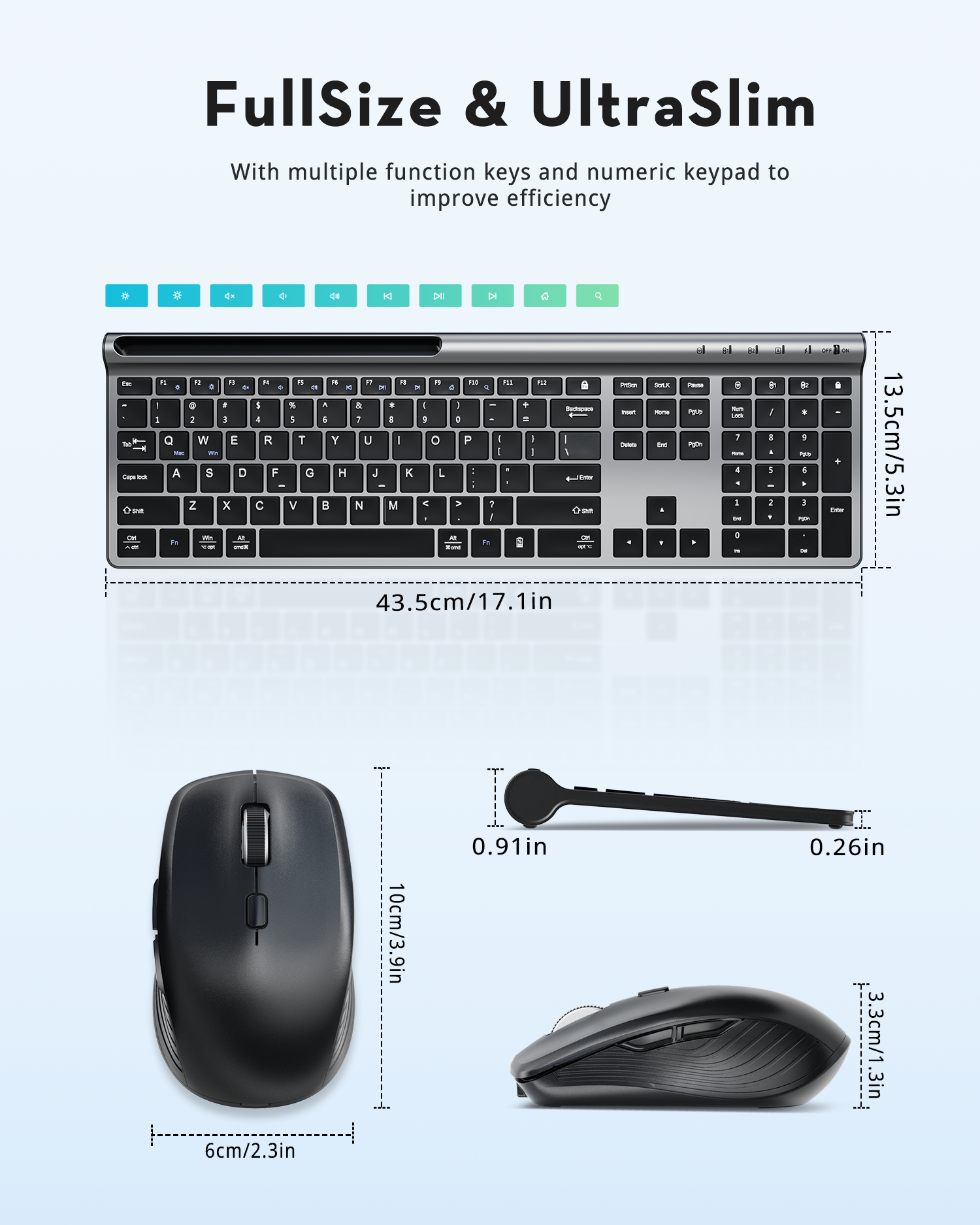 Ultra Slim Silent Keyboard and Mouse Set - HD306