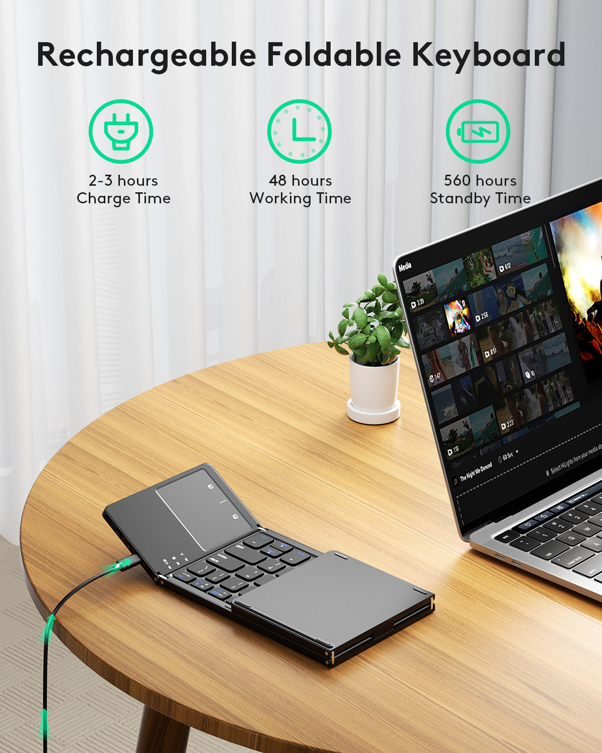 Dual Mode Folding Keyboard with Touchpad - KT03M