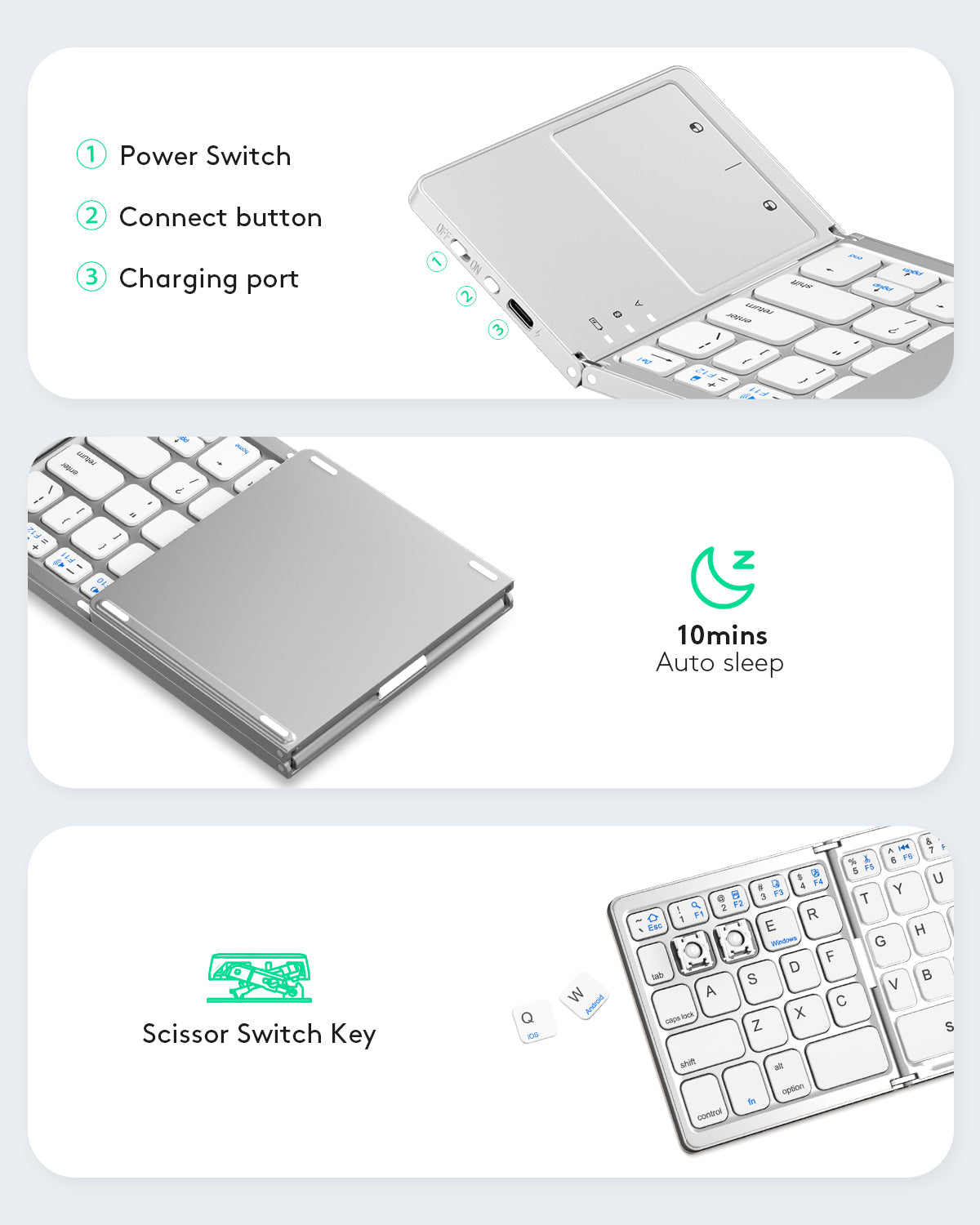 Folding Keyboard with Touchpad - KT03