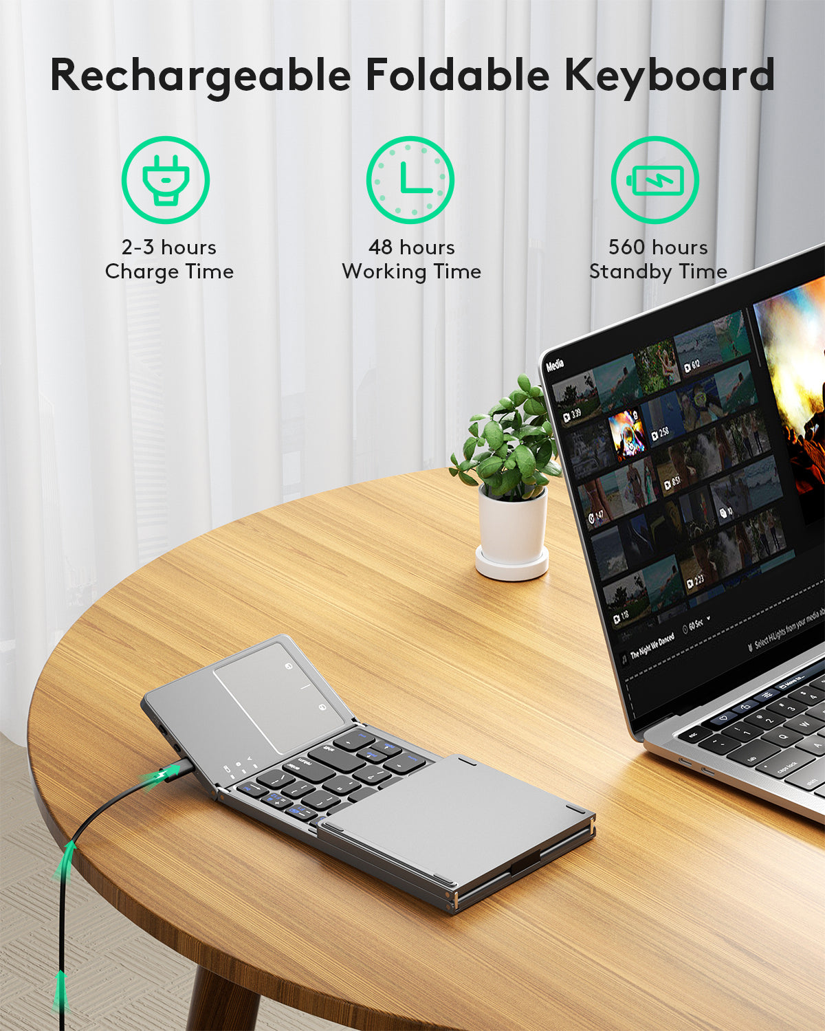 Dual Mode Folding Keyboard with Touchpad - KT03M