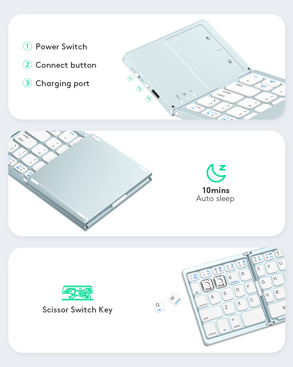 Folding Keyboard with Touchpad - KT03