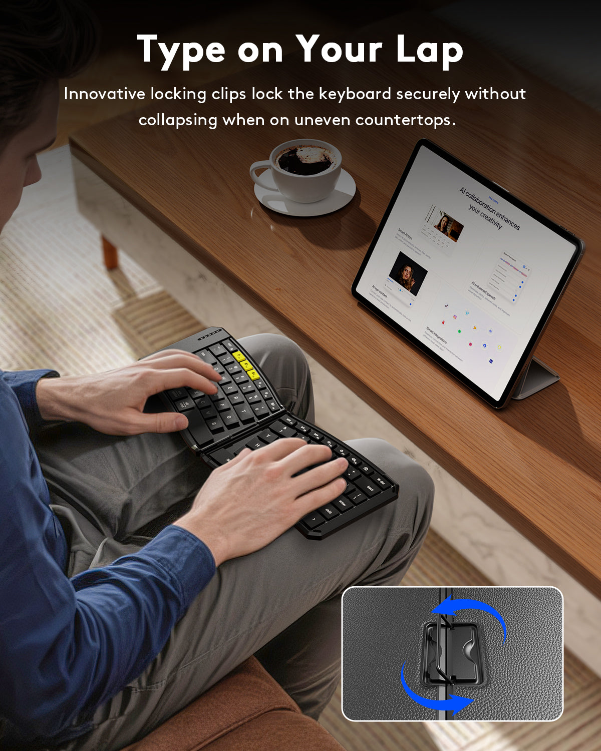 Ergonomic Foldable Keyboard Combo - KM09