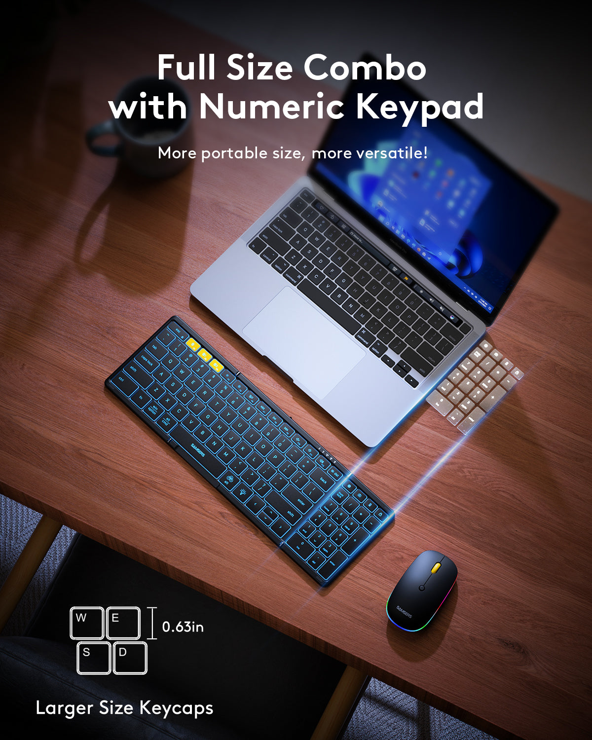 Samsers Foldable Keyboard and Mouse with Backlight - KM01X