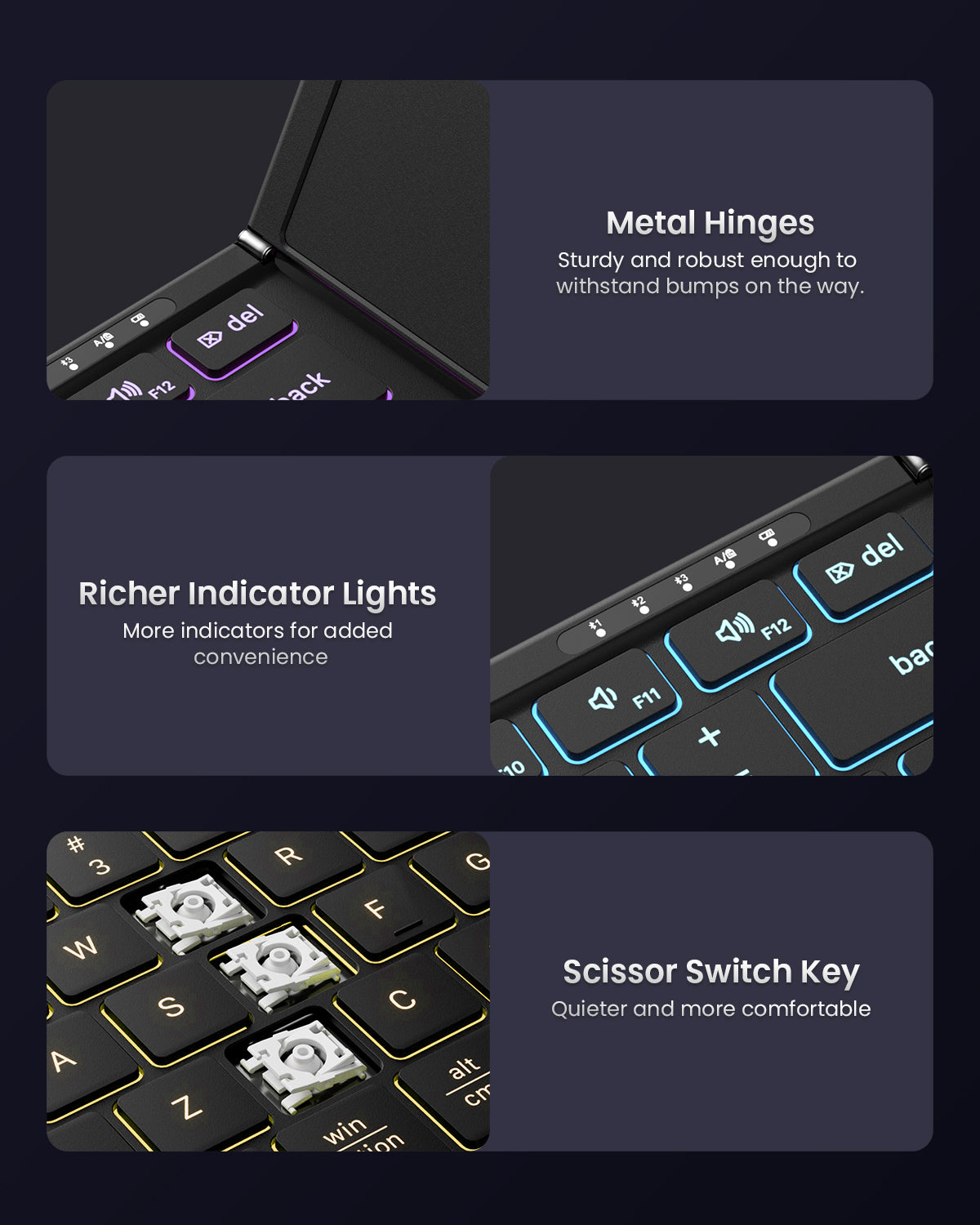 Foldable Keyboard with Touchpad with Backlight - KT06X