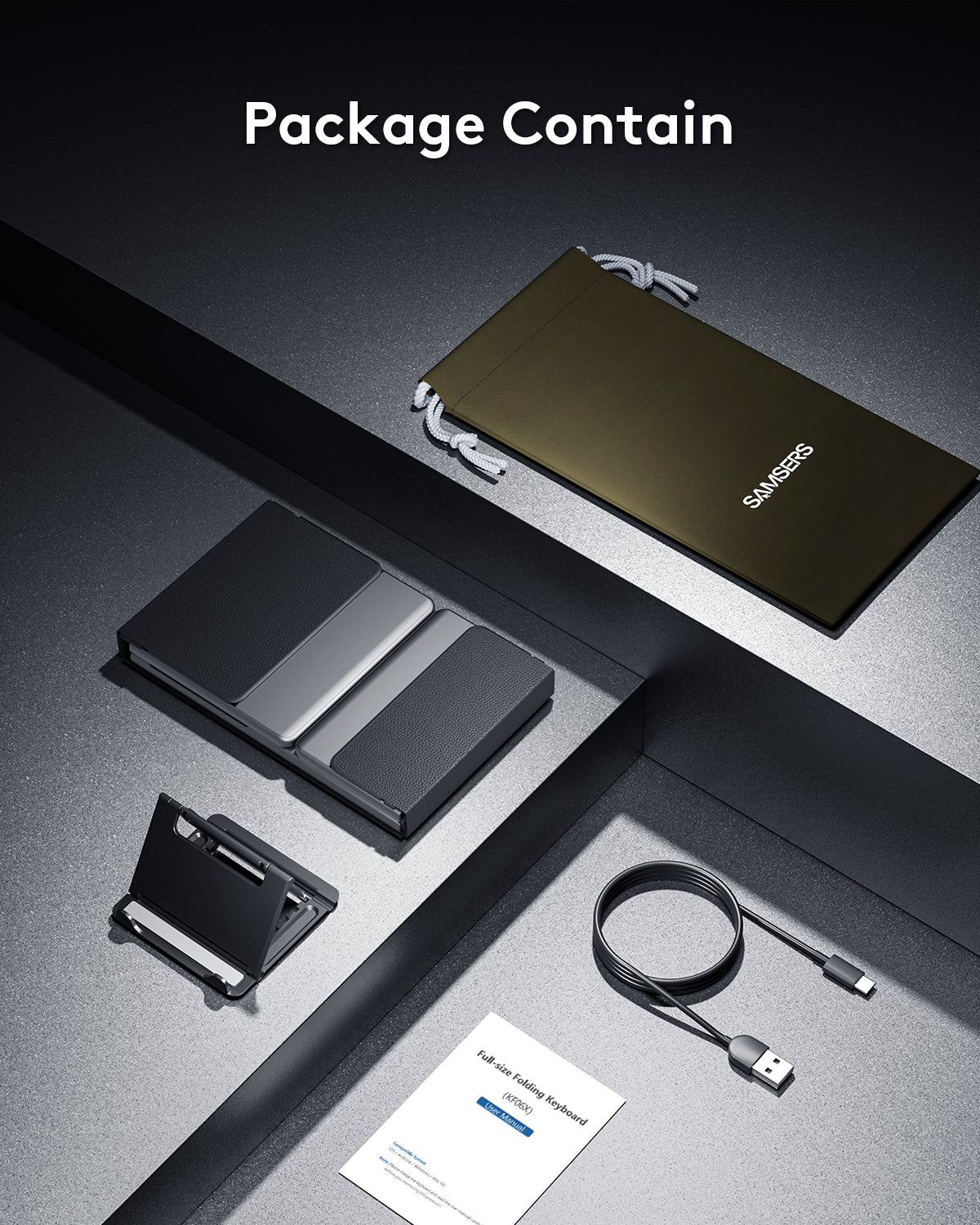 Foldable Keyboard with Keypad with Backlight - KF06X