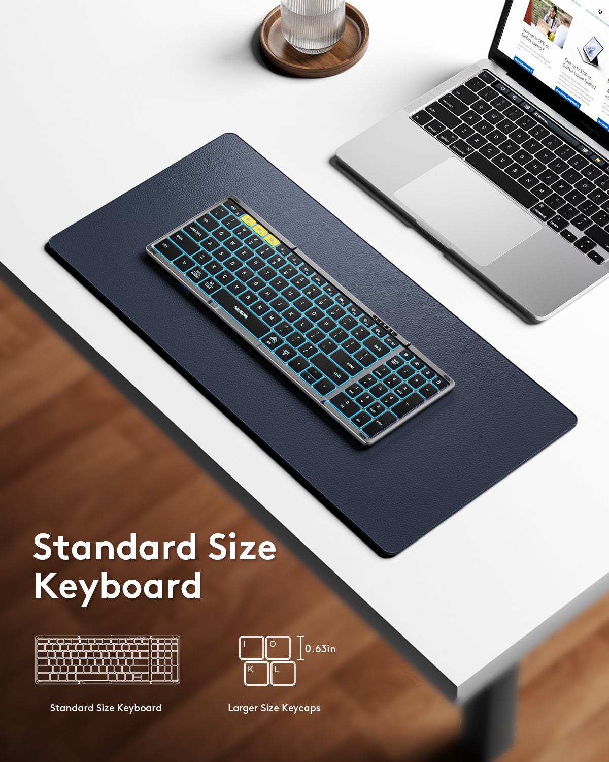 Foldable Keyboard with Keypad with Backlight - KF06X