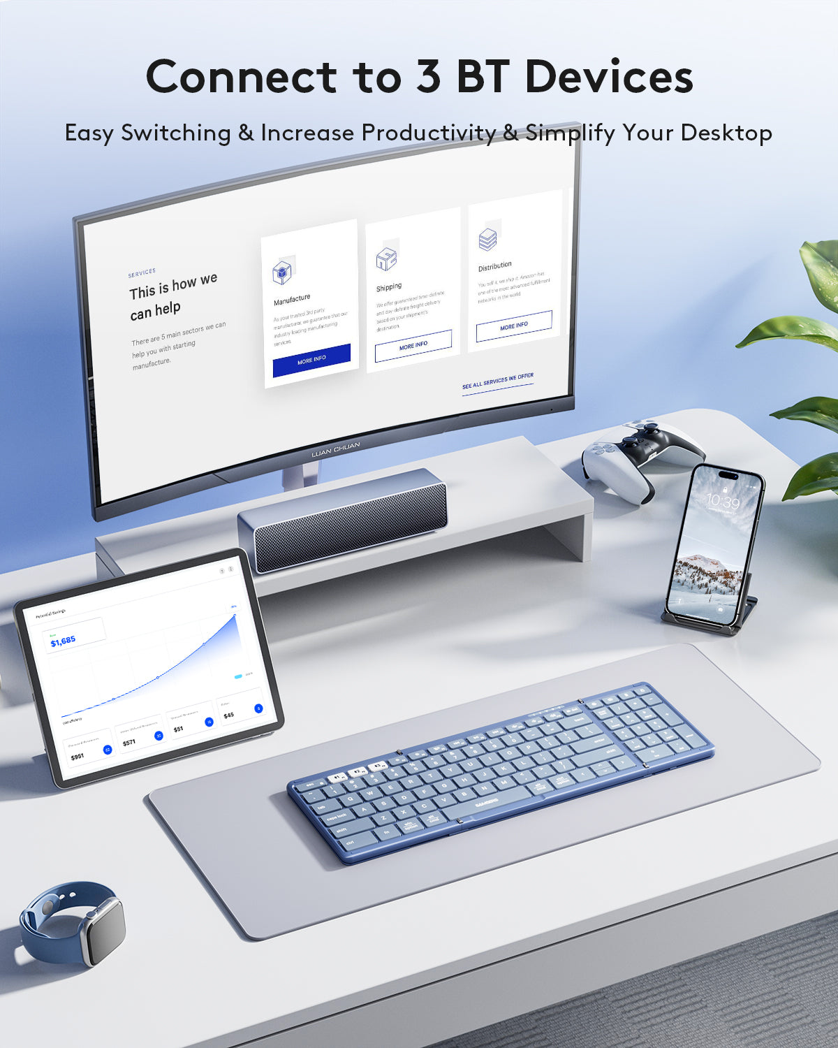 Foldable Keyboard with Numeric Keypad - KF06S