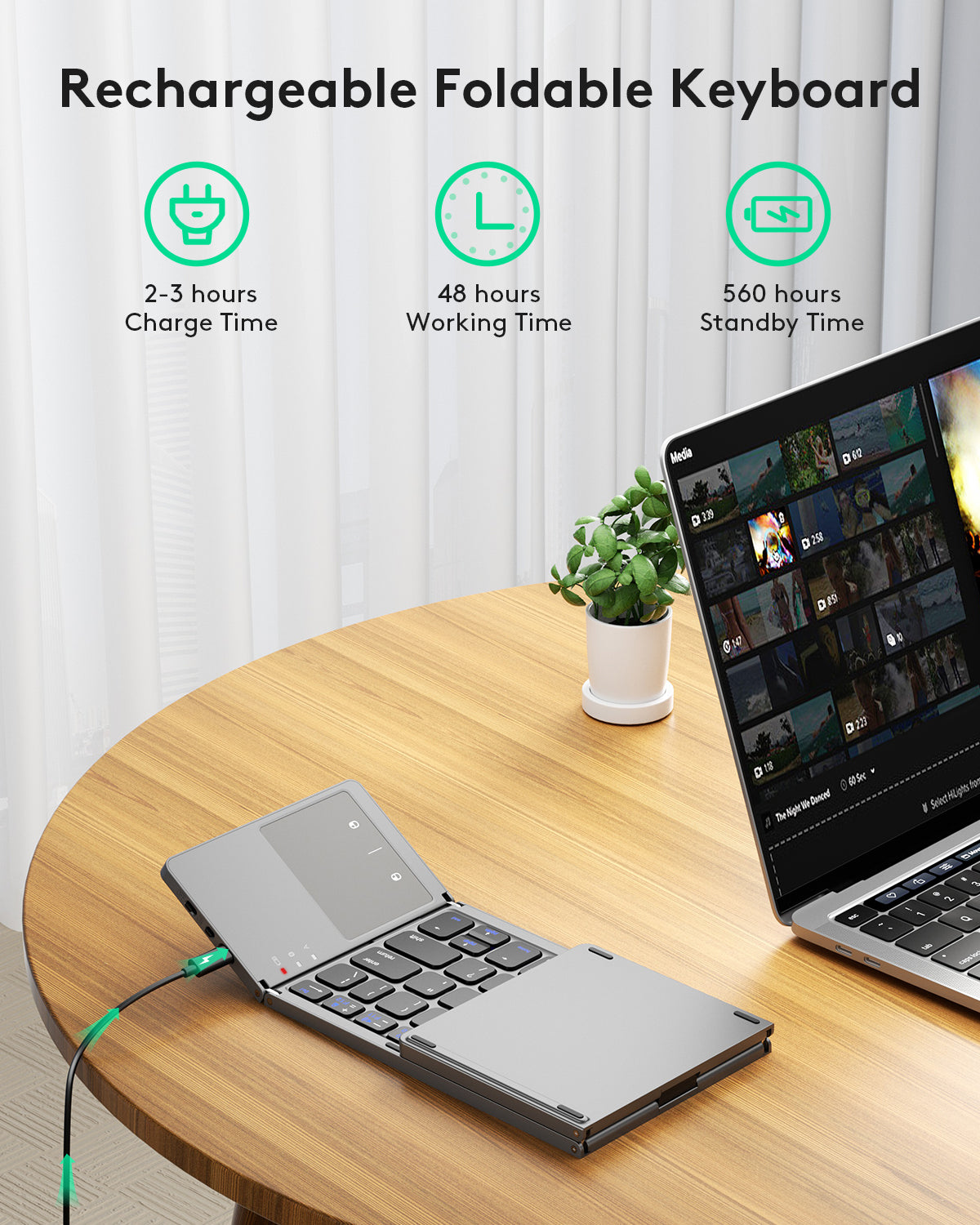 Samsers Folding Keyboard with Touchpad - KT03