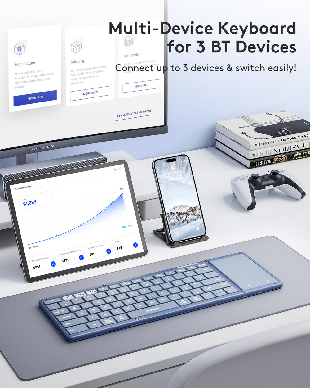 Foldable Keyboard with Touchpad - KT06S