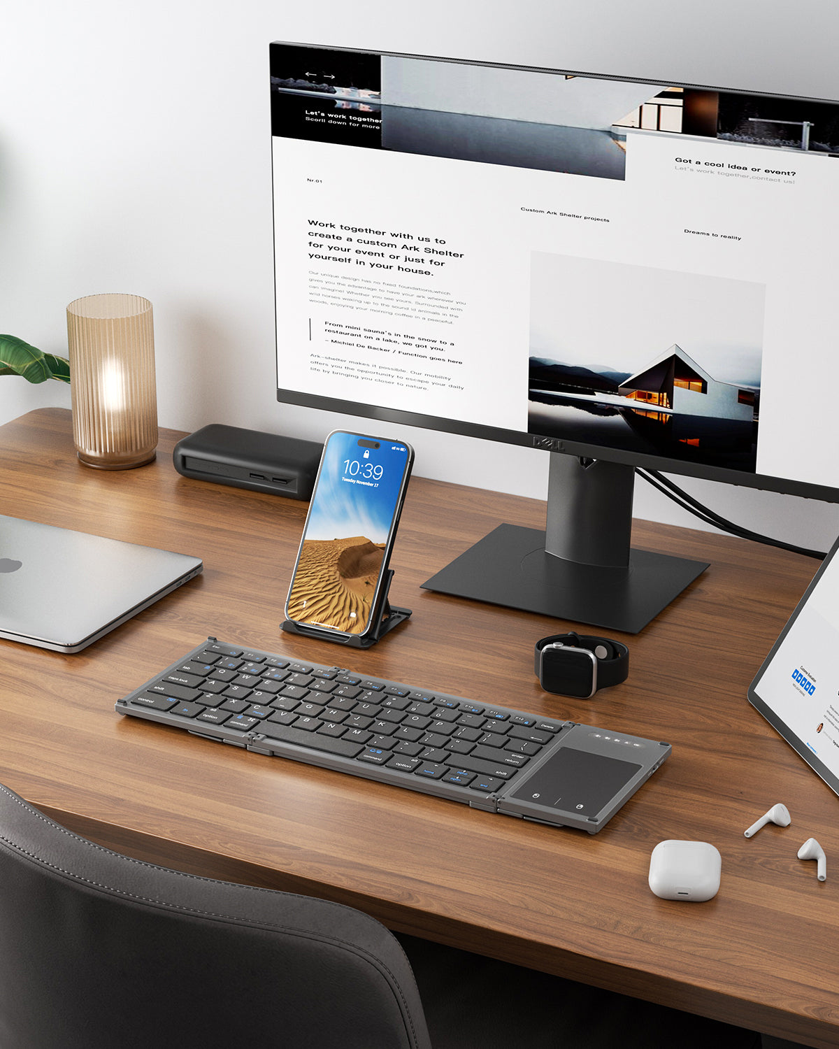 Full-Size Folding Keyboard with Touchpad - B066T