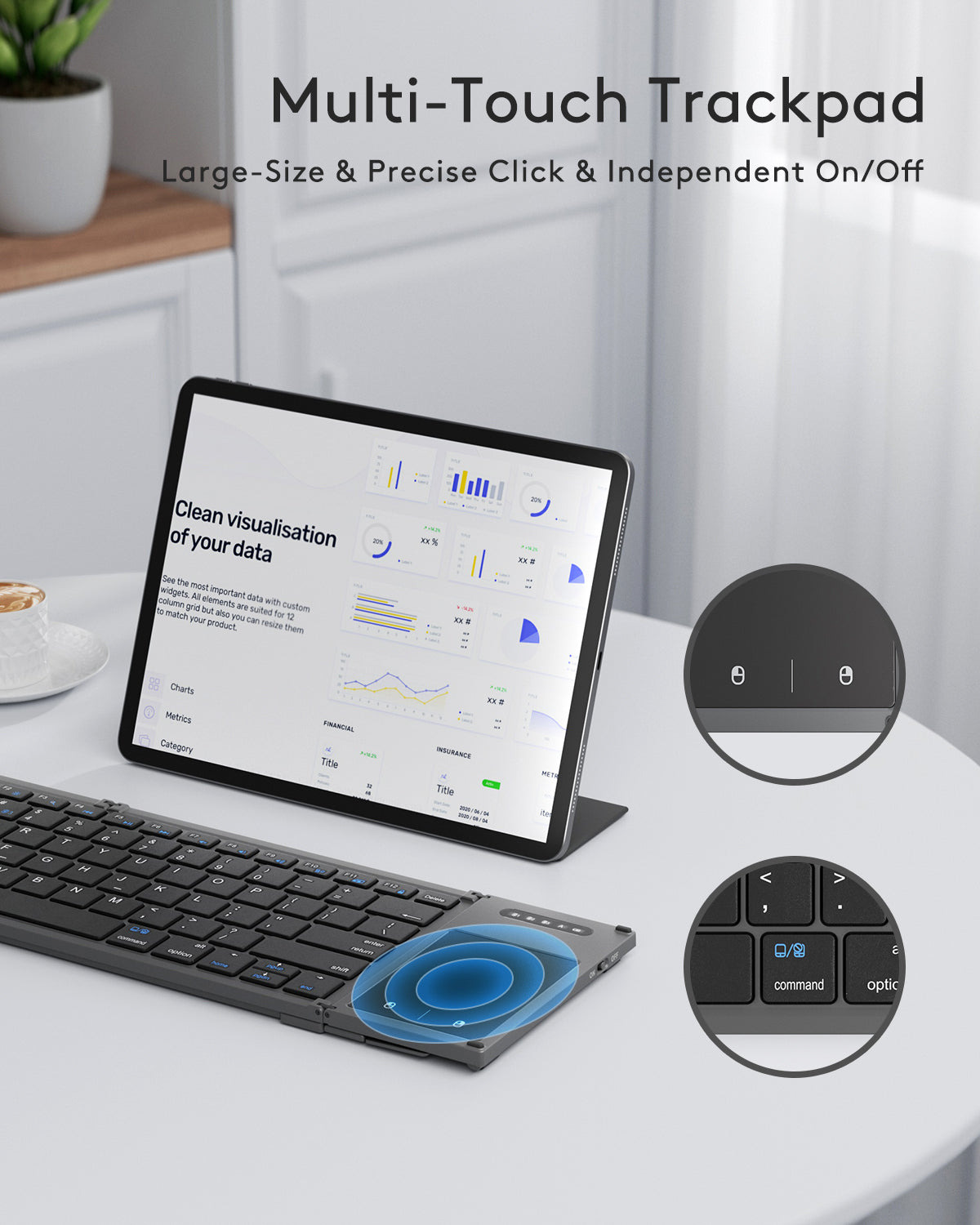 Full-Size Folding Keyboard with Touchpad - B066T