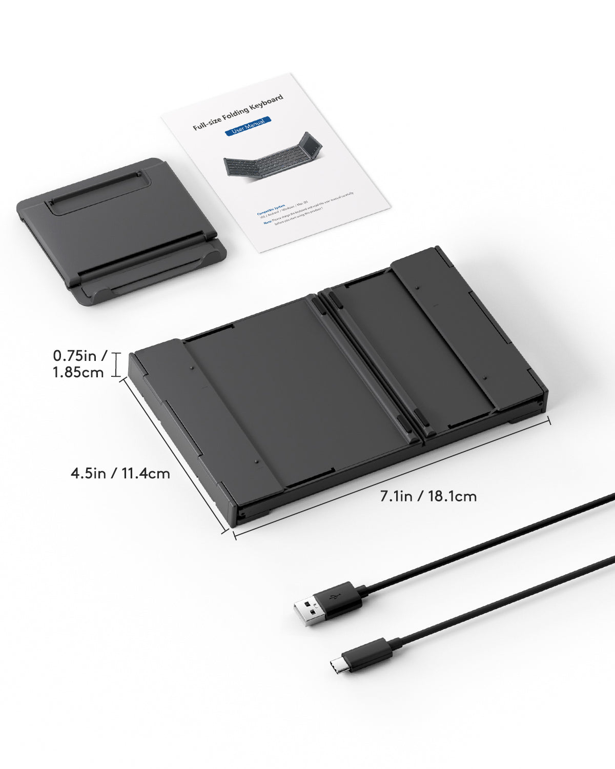 Full-Size Folding Keyboard with Touchpad - B066T