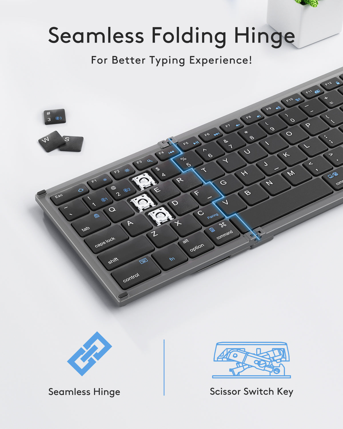 Full-Size Folding Keyboard with Touchpad - B066T