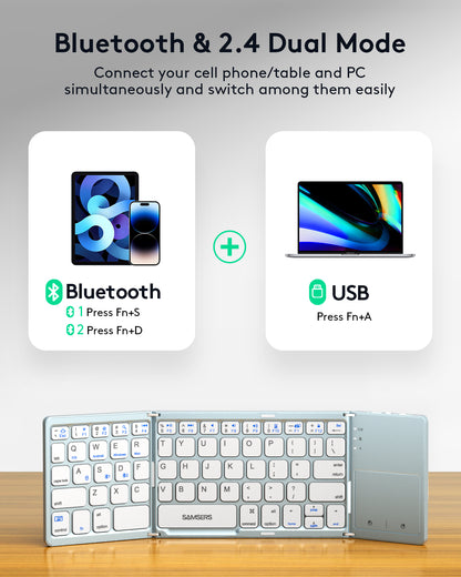 Dual Mode Folding Keyboard with Touchpad - KT03M
