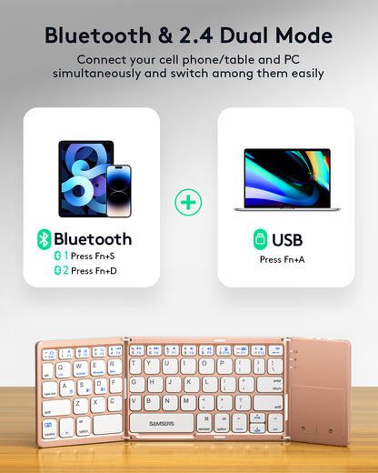 Dual Mode Folding Keyboard with Touchpad - KT03M