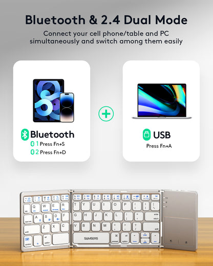 Dual Mode Folding Keyboard with Touchpad - KT03M