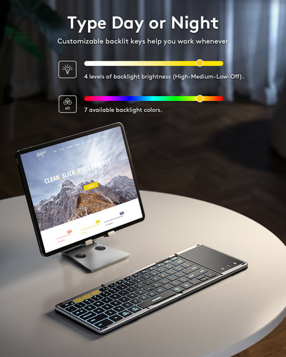 Foldable Keyboard with Touchpad with Backlight - KT06X