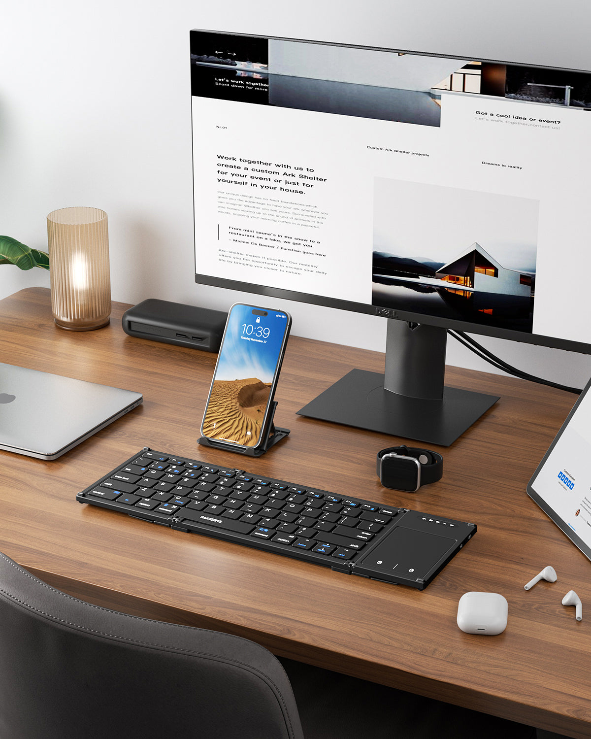 Full-Size Folding Keyboard with Touchpad - B066T