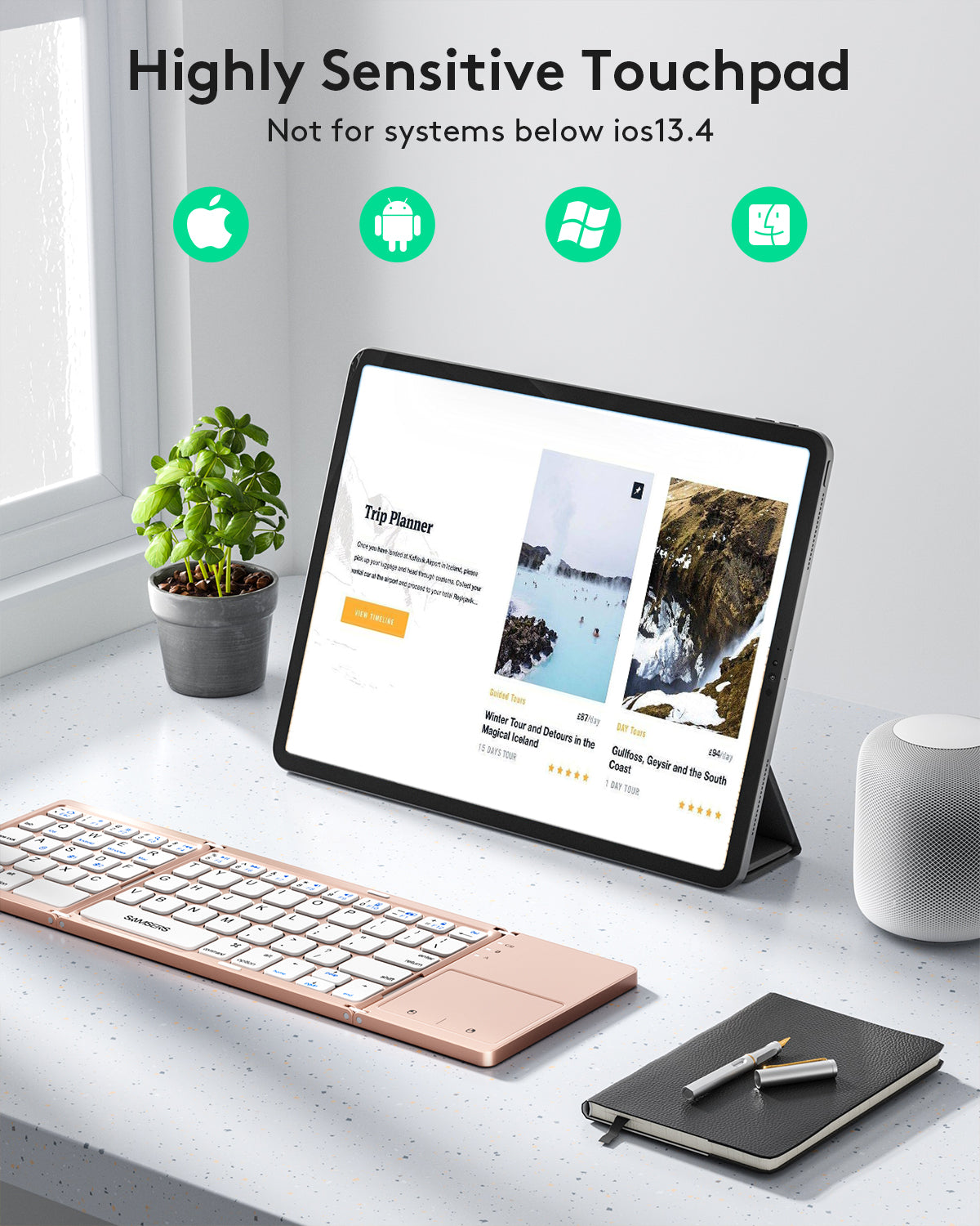 Dual Mode Folding Keyboard with Touchpad - KT03M