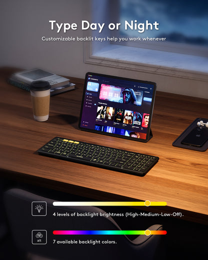 Foldable Keyboard with Keypad with Backlight - KF06X