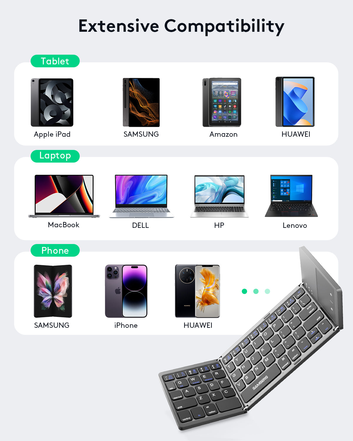 Samsers Folding Keyboard with Touchpad - KT03