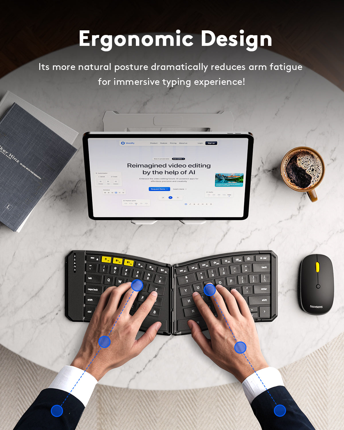 Ergonomic Foldable Keyboard Combo - KM09