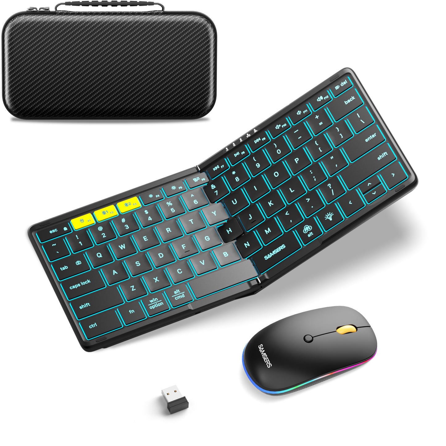 Samsers Foldable Keyboard and Mouse with Backlight - KM08X