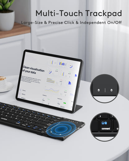 Full-Size Folding Keyboard with Touchpad - B066T