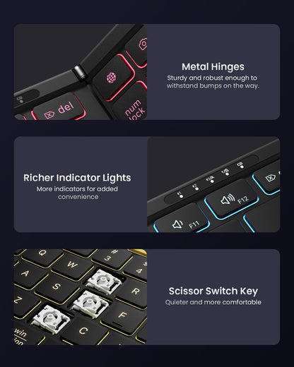 Foldable Keyboard with Keypad with Backlight - KF06S