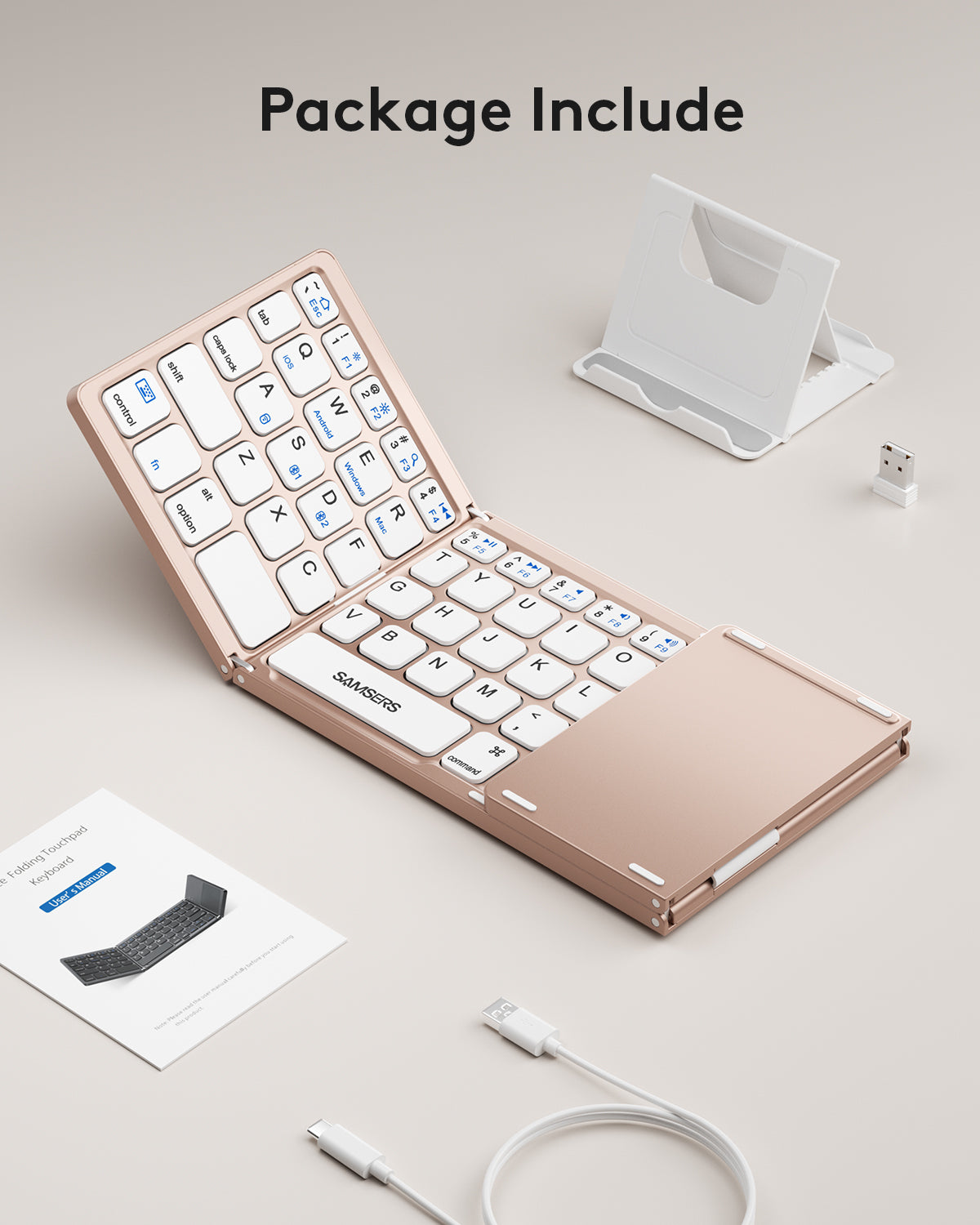 Dual Mode Folding Keyboard with Touchpad - KT03M