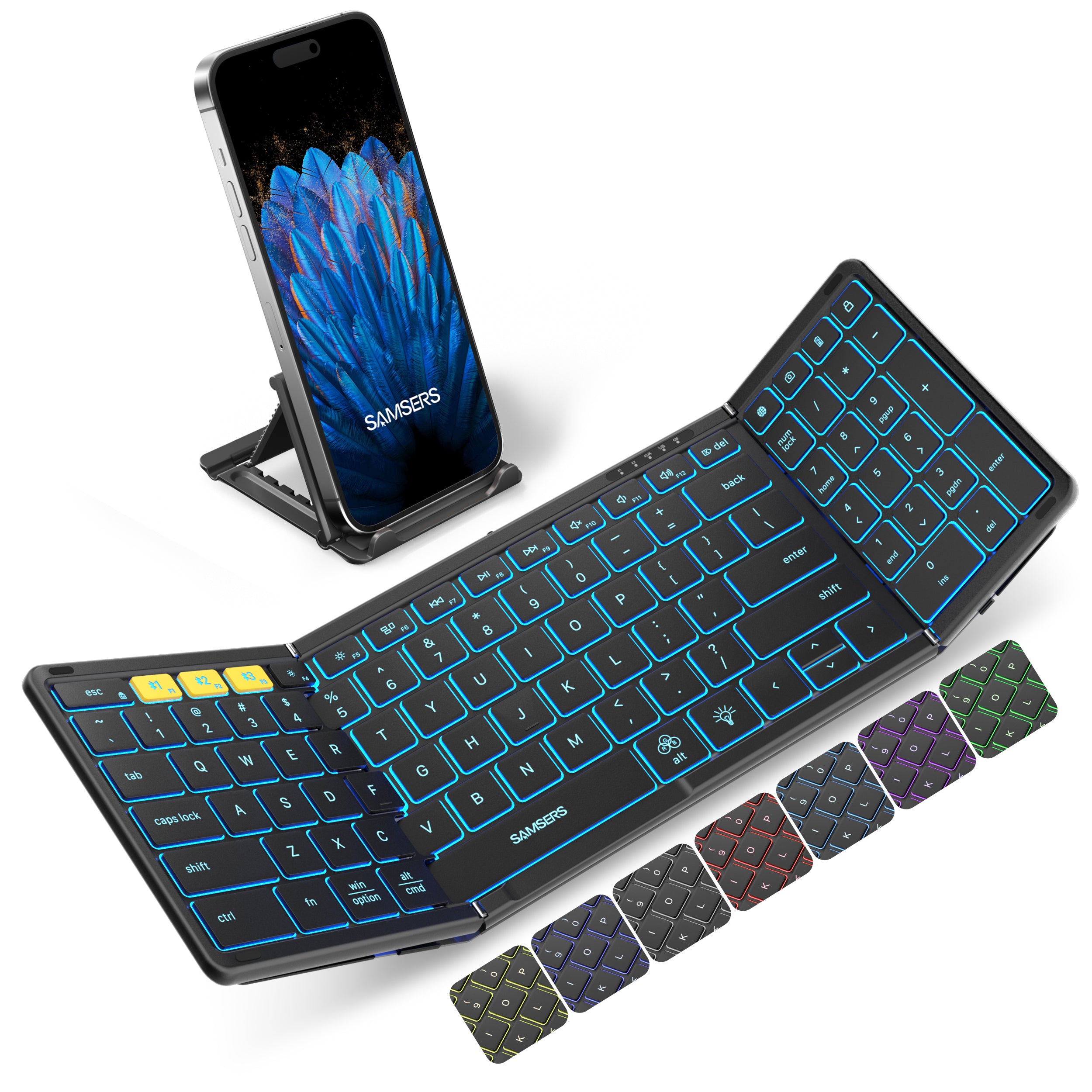 Foldable Keyboard with Keypad with Backlight - KF06X