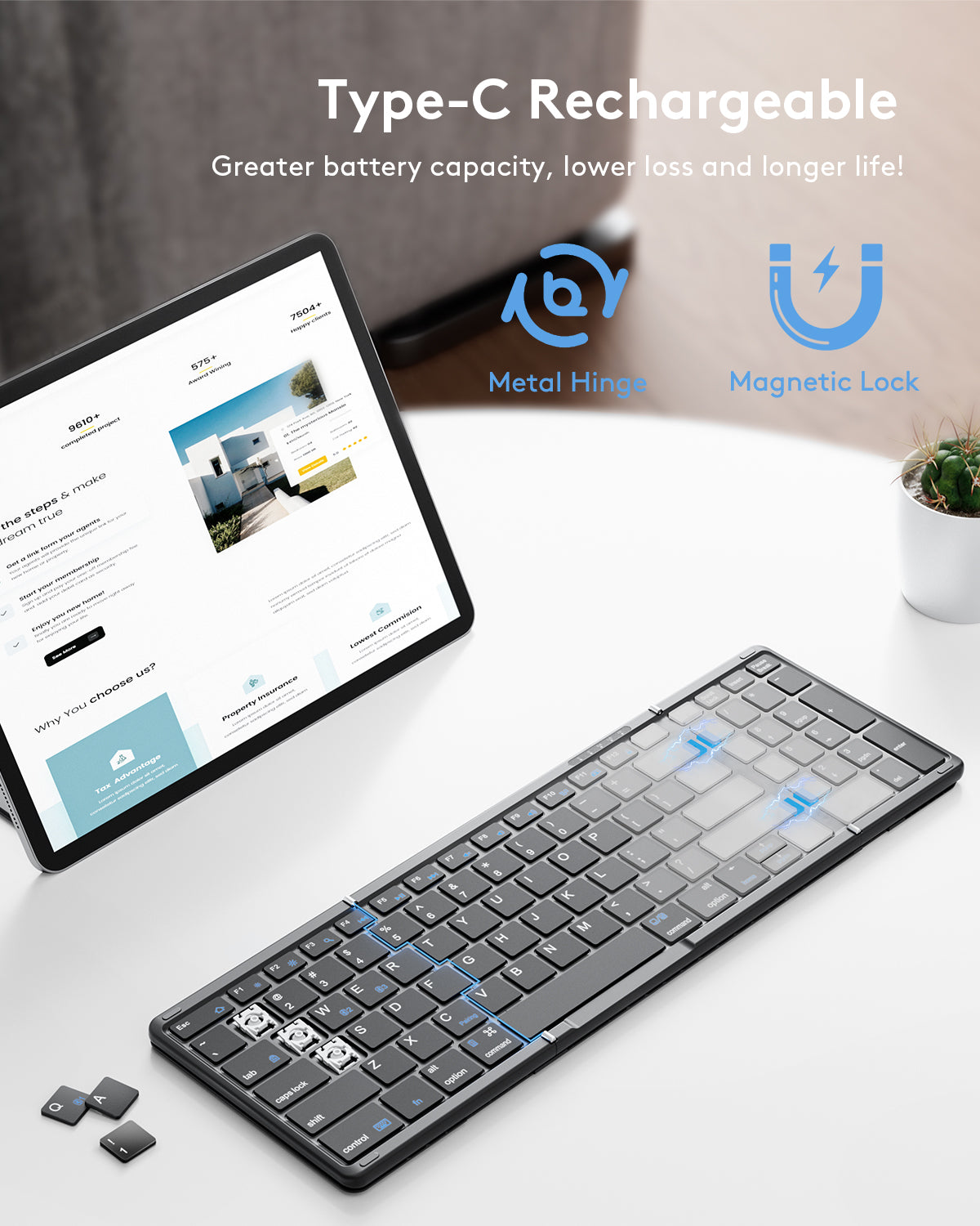Foldable Keyboard with Numeric Keypad - KF06