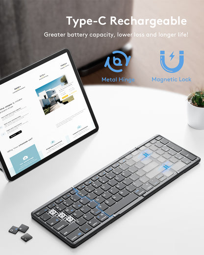 Foldable Keyboard with Numeric Keypad - KF06
